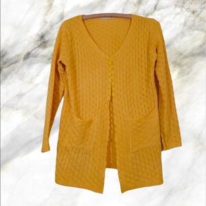 Mustard Yellow Sweater  knit Cardigan